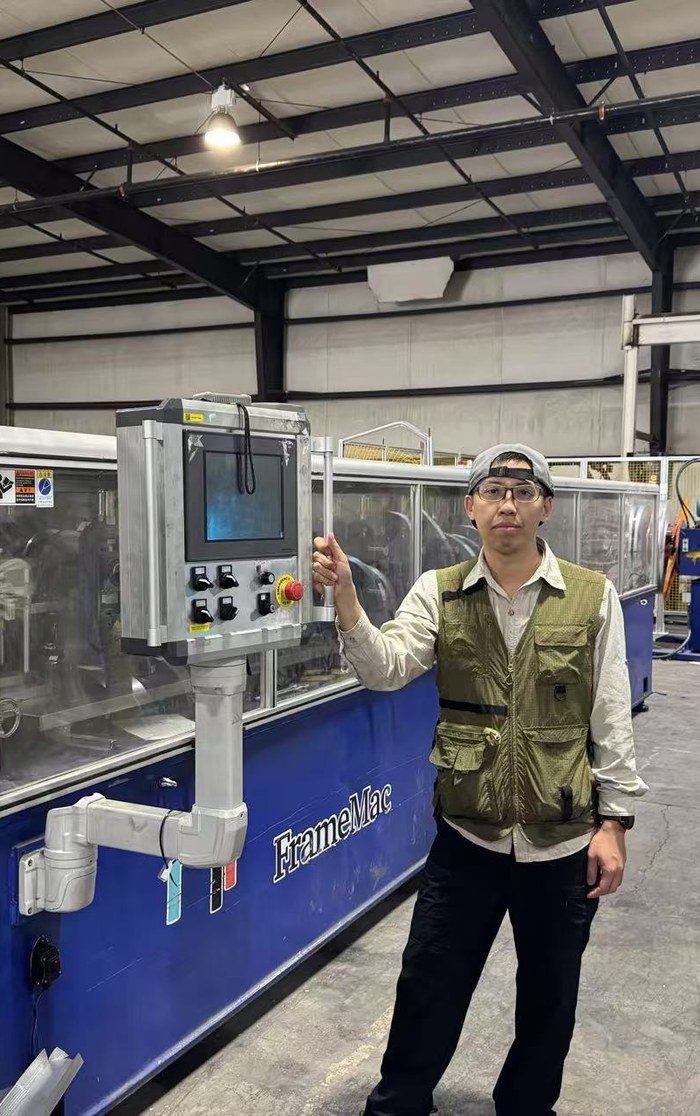 Wilson Mai at the FrameMac factory